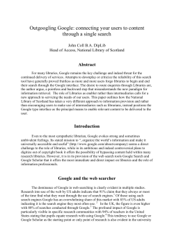 Outgoogling Google: connecting your users to content through