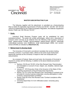 Master Subcontracting Plan