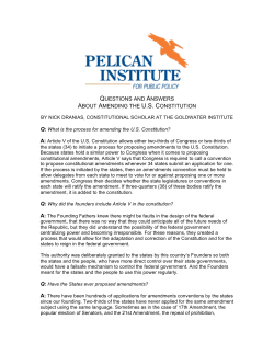 Questions and Answers About Amending the U.S. Constitution