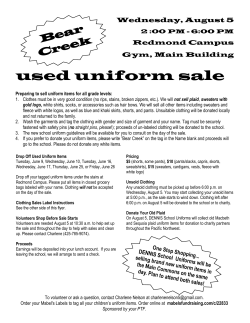 used uniform sale - The Bear Creek School