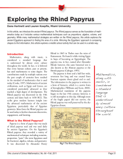 Exploring the Rhind Papyrus