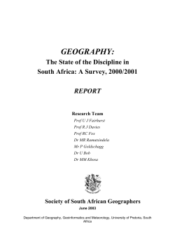 geography - Society of South African Geographers