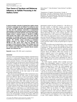 Time Course of Top-down and Bottom