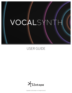 VocalSynth Help Guide