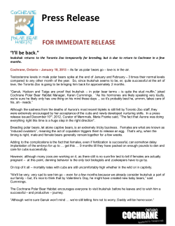 Press Release - Polar Bear Habitat