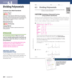 Dividing Polynomials
