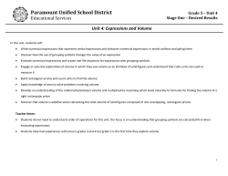 Grade 5 Unit 4 Pacing - Paramount Unified School District
