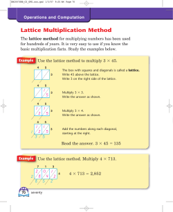 Lattice Multiplication Method