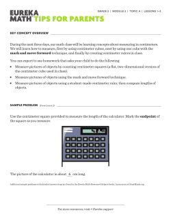 Use the centimeter square provided to measure the length of the