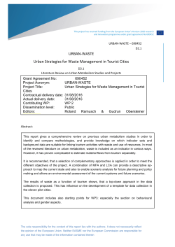 This report - Urban Waste