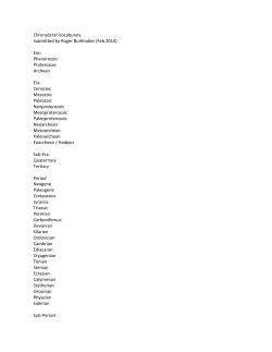 ChronoStrat Vocabulary Submitted by Roger Burkhalter