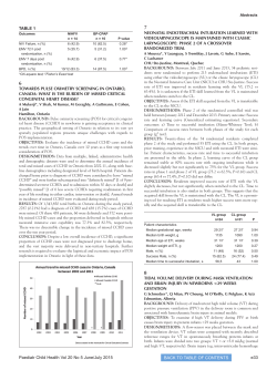 Paediatr Child Health Vol 20 No 5 June/July 2015 e33 BACK TO