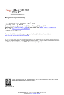 The Psyche Myth and A Midsummer Night`s Dream