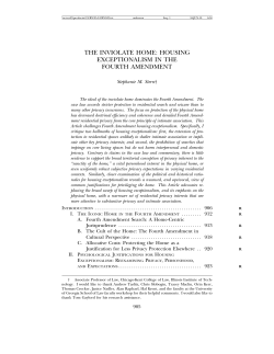 the inviolate home: housing exceptionalism in the fourth amendment
