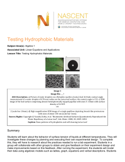 Testing Hydrophobic Materials - nascent-erc
