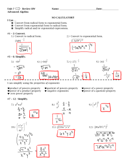 Convert from radical form to exponential form.