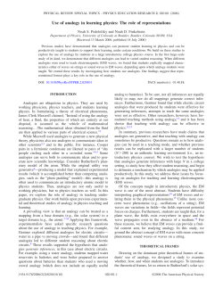 Use of analogy in learning physics: The role of