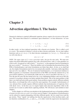 Chapter 3, Numerical schemes for advection