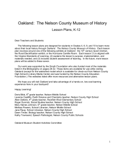 Oakland: The Nelson County Museum of History