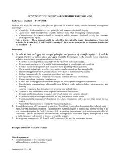Science Assessment Stage E--Performance Standard 11A-E
