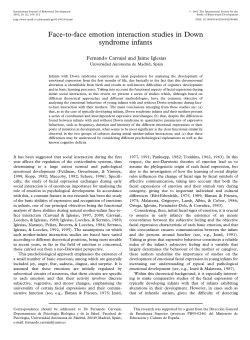 Face-to-face emotion interaction studies in Down syndrome infants