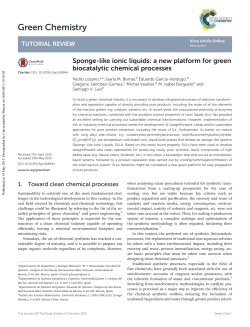 Sponge-like ionic liquids: a new platform for green biocatalytic