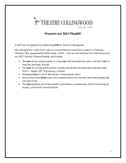 2017 Playbill - Theatre Collingwood