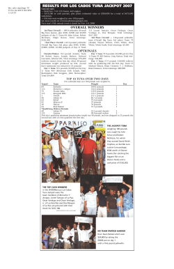 2007 Results - Los Cabos Tuna Jackpot