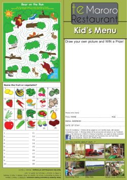 Kid`s Menu - Jet Park Airport Hotel