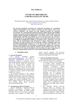 Antarctic Broadband &ndash; A Micro-satellite Niche