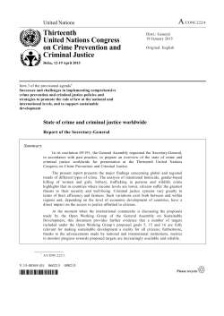 State of crime and criminal justice worldwide