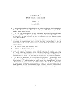 Assignment 6 Prof. John MacDonald