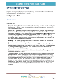 Species Biodiversity Lab - James River Park System