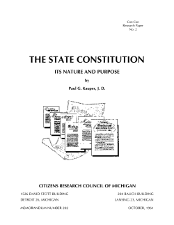 The State Constitution - Citizens Research Council of Michigan