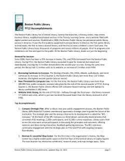 Boston Public Library FY12 Accomplishments