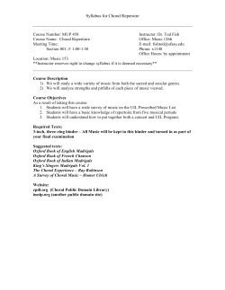 Choral Rep Syllabus