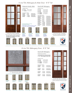 TDL &ldquo;True Divided Lite&rdquo; Entry Doors &bull; 8`0&rdquo; Tall