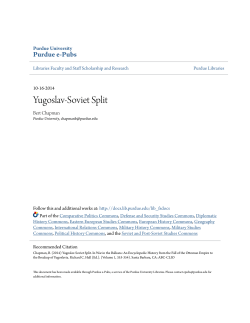 Yugoslav-Soviet Split - Purdue e-Pubs