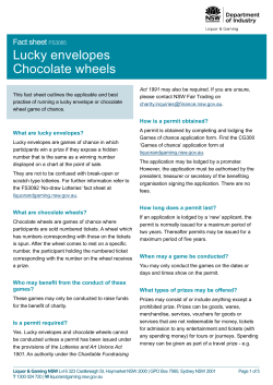 Fact Sheet: Lucky envelopes, Chocolate wheels