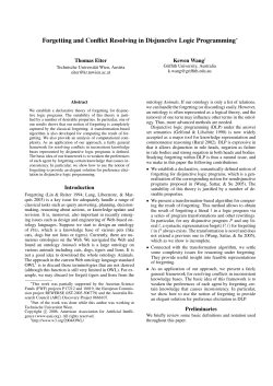 Forgetting and Conflict Resolving in Disjunctive