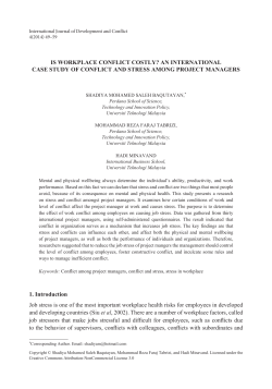 IS WORKPLACE CONFLICT COSTLY? - International Journal of