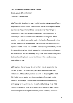 Loss and material culture in South London