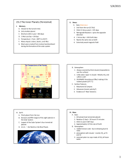 23.2 The Inner Planets (Terrestrial)