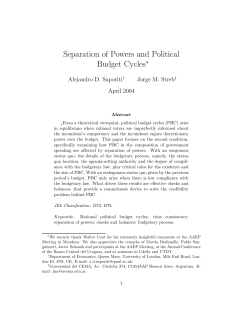 Separation of Powers and Political Budget Cycles