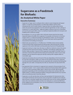 Sugarcane as a Feedstock for Biofuels