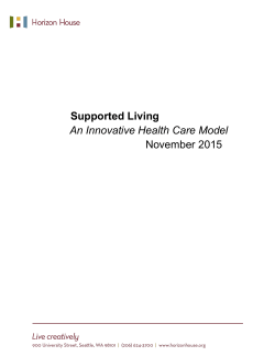 Supported Living An Innovative Health Care Model