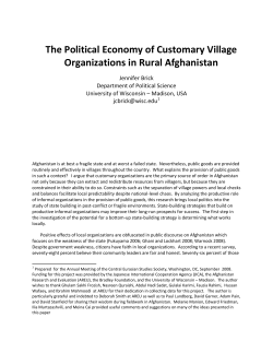 (2008) - &ldquo;The Political Economy of Customary Village Organizations