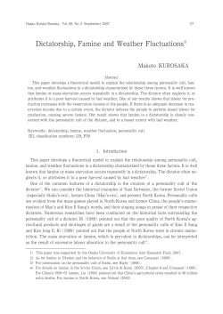 Dictatorship, Famine and Weather Fluctuations1)