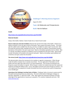 Challenger`s Morning Science Segment: Topic: Air Molecules and