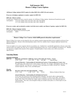 Fall 2011 - UIC Honors College